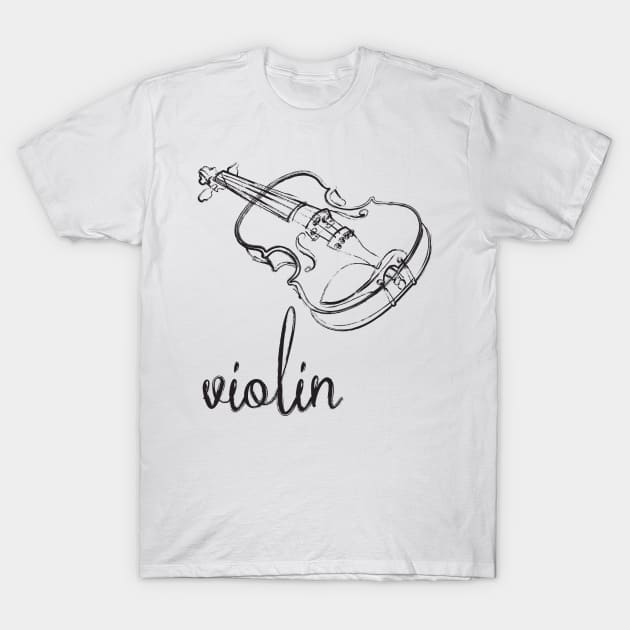 Violin T-Shirt by evisionarts